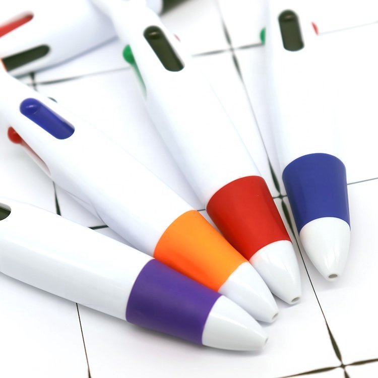 4-in-1 1.0MM Retractable Plastic Ballpoint Pen with Clip Buckle Multi-Color Carry Aid Students Nurses Perfect Gift Writing Width