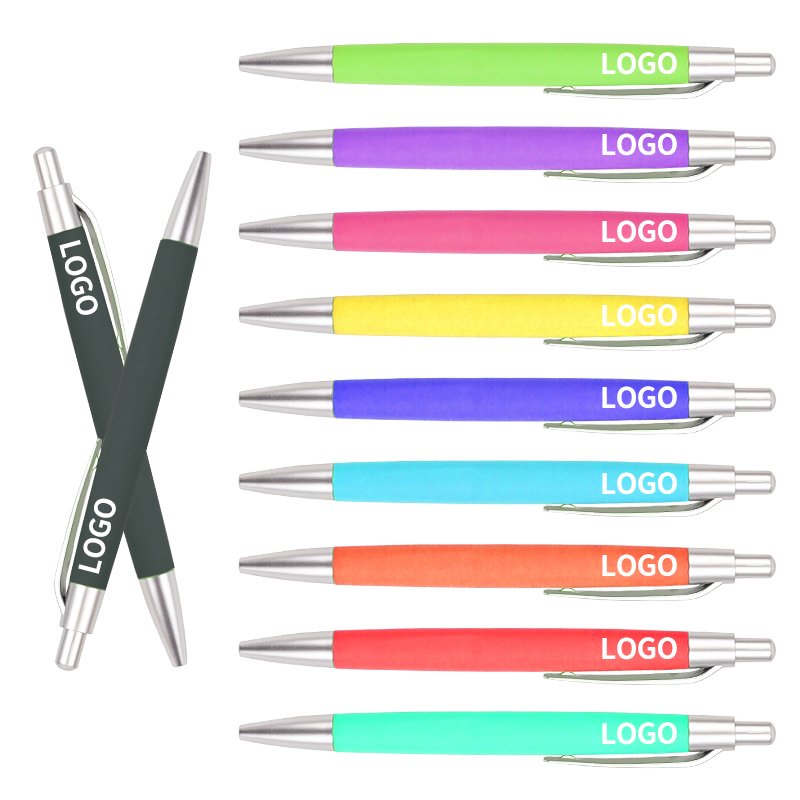 Customized Logo Promotional Cheap Retractable Plastic Black Blue Custom Pens Ballpoint Pens Classic Logo Pen