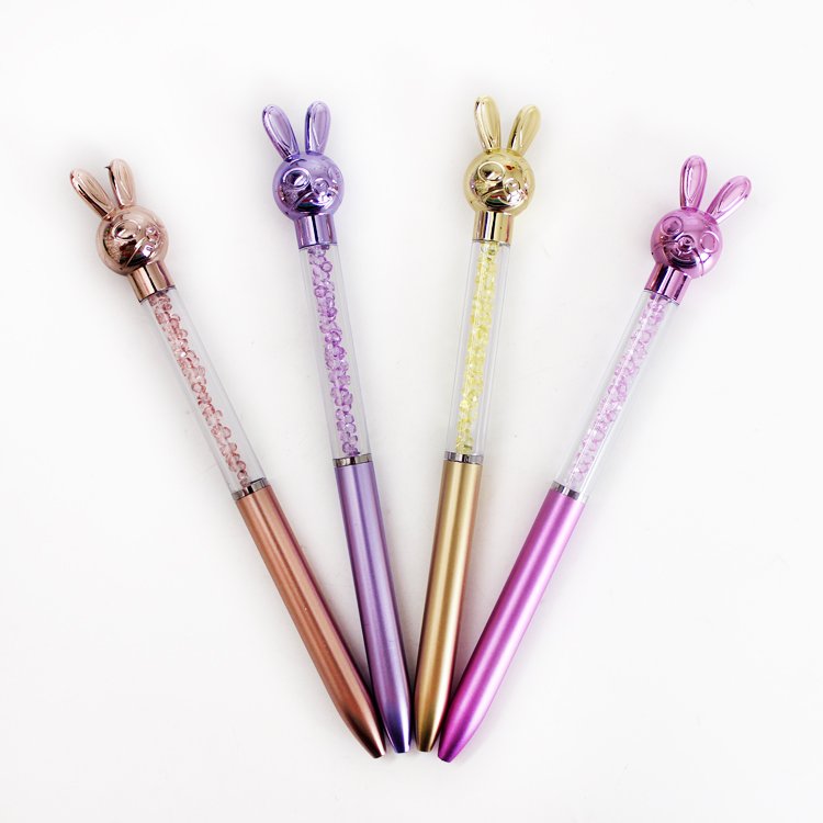 O&Q animal style luxury pen New design cartoon rabbit environmental friendly plastic ball pens for All Saints Day gift
