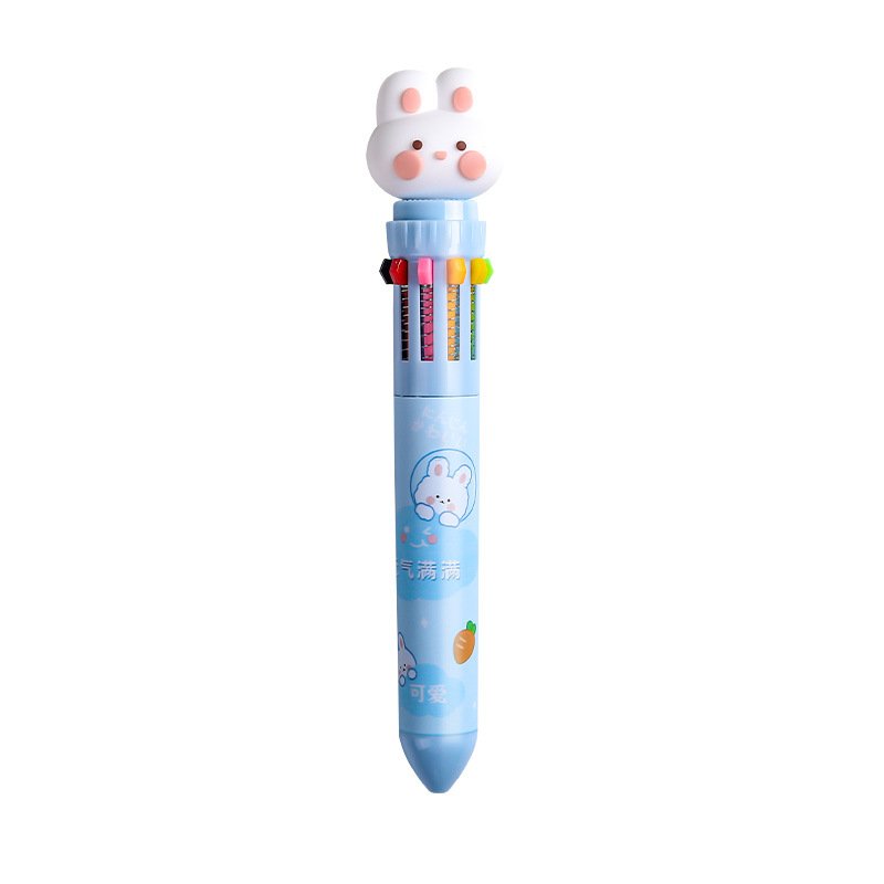 10 in 1 Multicolor Click Pen Cute Animals Ballpoint Pens for Kids