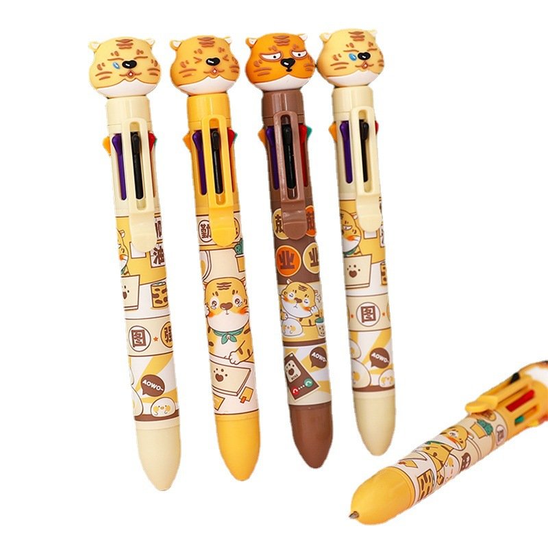 10 in 1 Multicolor Click Pen Cute Animals Ballpoint Pens for Kids