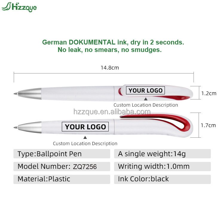 Wholesale Multi-colour Personalized With Custom Logo 1.00mm Plastic Ballpoint Pen