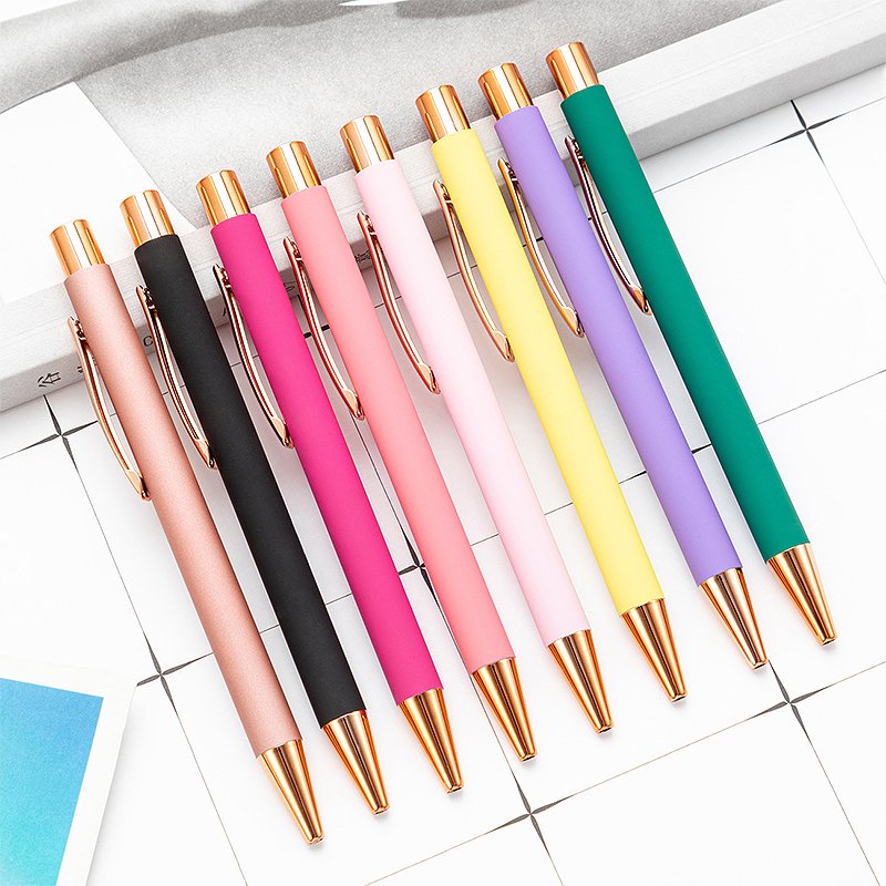 Wholesale New Custom Logo Stylus Ball Point Gel Pens With Advertising Luxury High Quality Aluminum Metal Ballpoint Pen