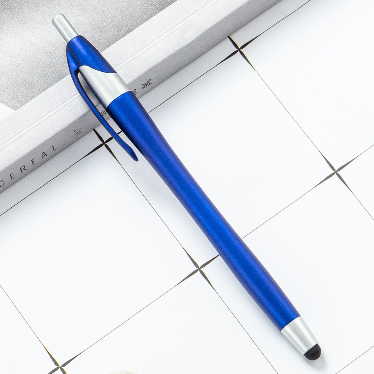 Custom promotional branded plastic pens sublimation blank white stylus ballpoint pen full color logo uv printing pen