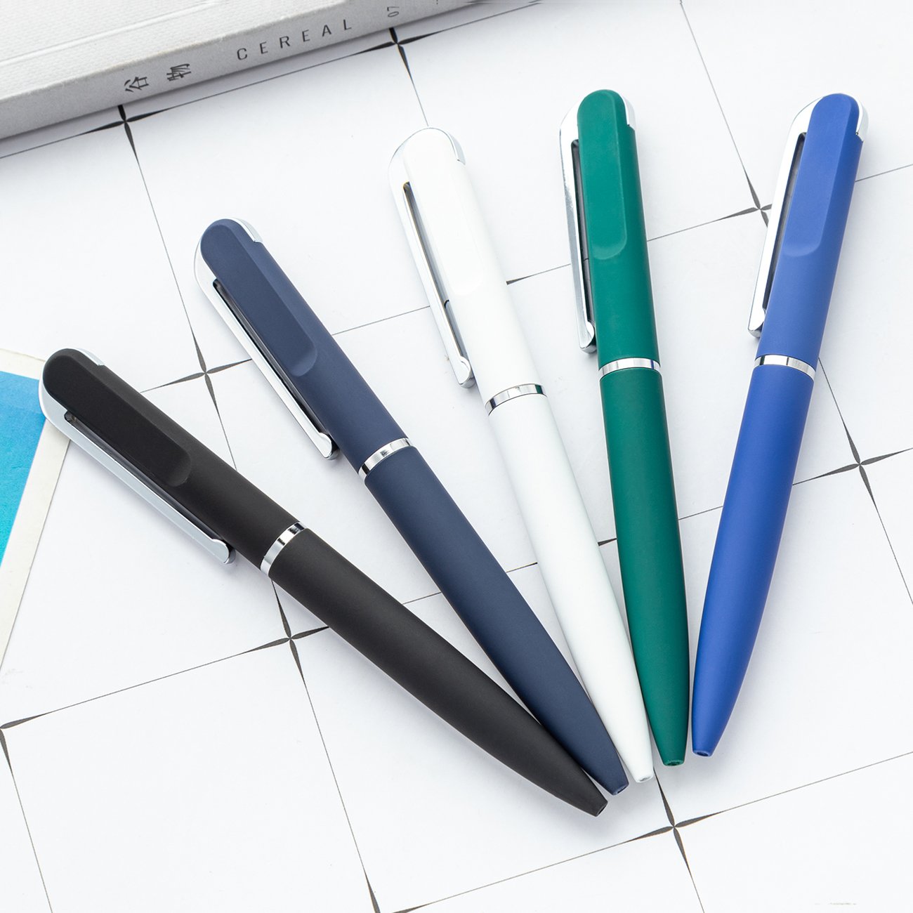 JH Customized Business Metal Pens High-end Rubberized Office Used Ballpoint Pens