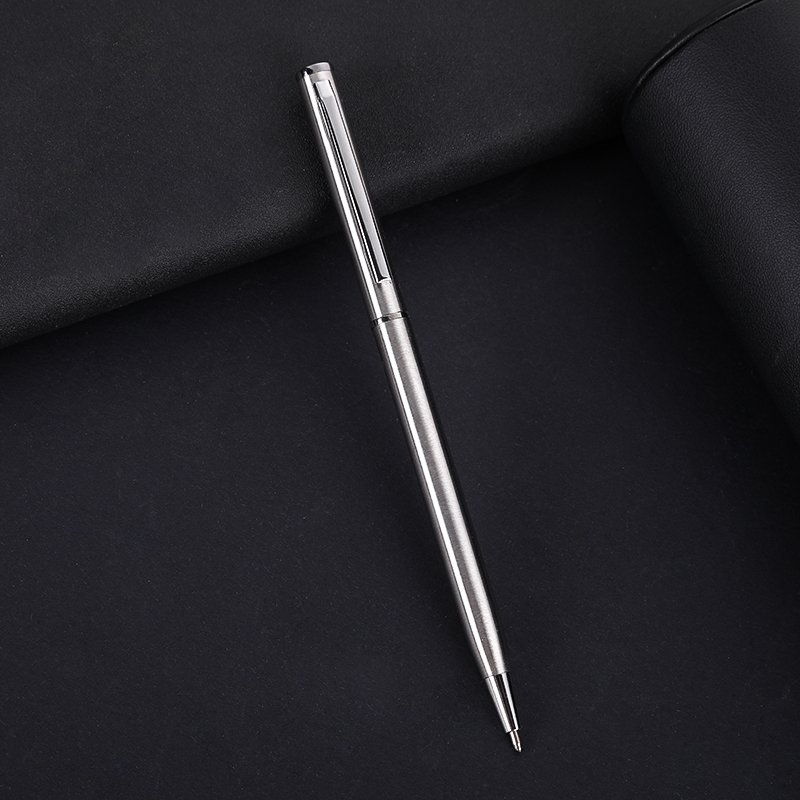 New Hot Sale White Metal Pens Slim Twist Ballpoint Pen for Hotel Wedding Gift Pen Custom Logo Accepted Stylo