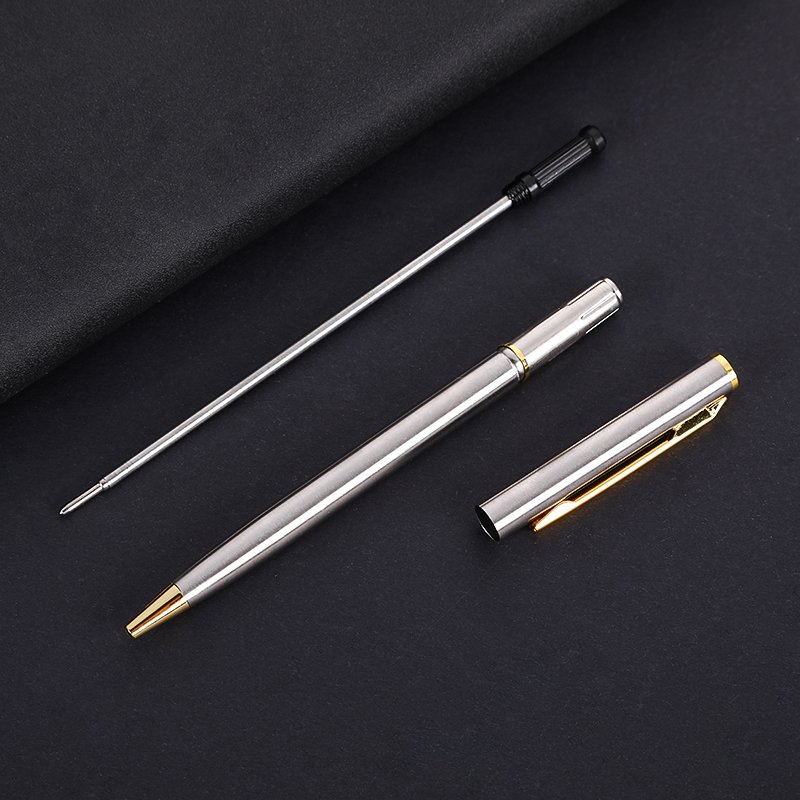 New Hot Sale White Metal Pens Slim Twist Ballpoint Pen for Hotel Wedding Gift Pen Custom Logo Accepted Stylo