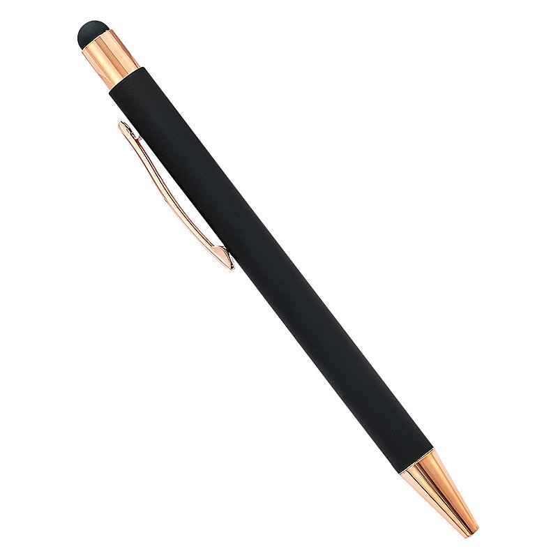 Soft Cover Promotional Metal Rubberized Ballpoint Pen Aluminum Touch Stylus Logo Pen With Custom Engraved Name