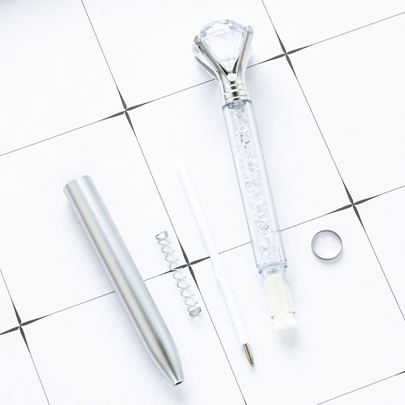 kawaii diamond ballpoint pens school supplies black ink plastic ball pens