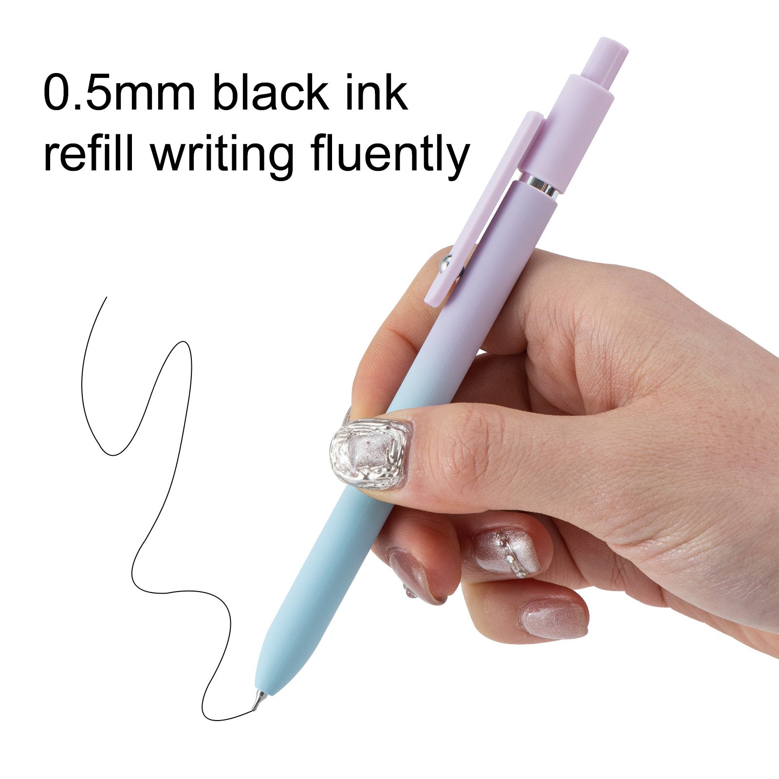 0.5 cm 6 Color Ballpoint Pen Fine Nib Smooth Writing Pen Retractable Gel Pen Suitable For Office School Supplies