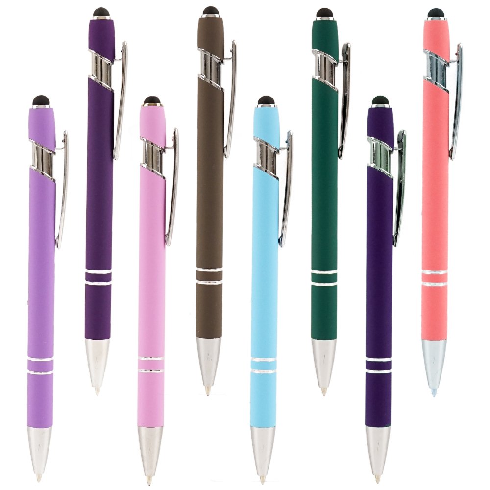 Wholesale Promotional Ball Point Pen Stylus Soft Touch Screen 2 in 1 Metal BallPoint Pens With Custom Logo
