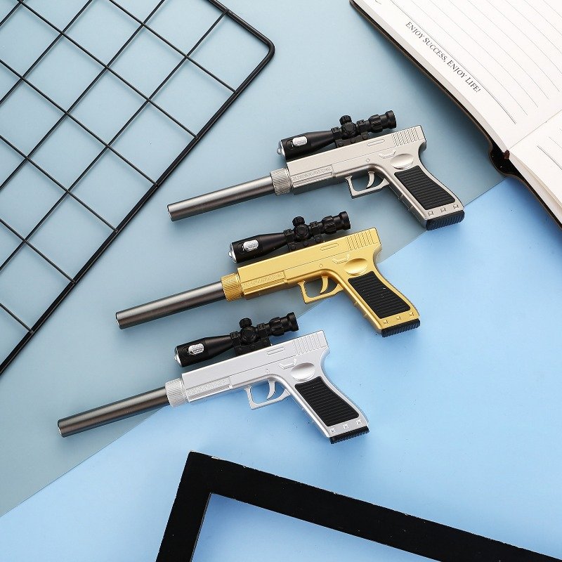 School Stationery Creative Pistol Gel Pen Kids Literary Gift Luminous Light Pistol Pen Boy Party Funny Toys