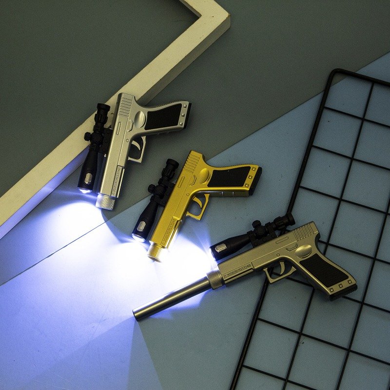 School Stationery Creative Pistol Gel Pen Kids Literary Gift Luminous Light Pistol Pen Boy Party Funny Toys