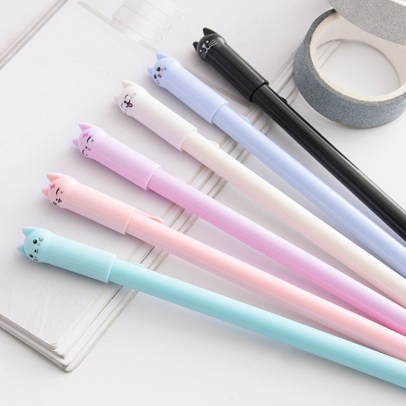 Back to school gifts Cute Kawaii Cat Gel Pen Cartoon Plastic Gel Pens For Writing Office School Supplies Korean stationary