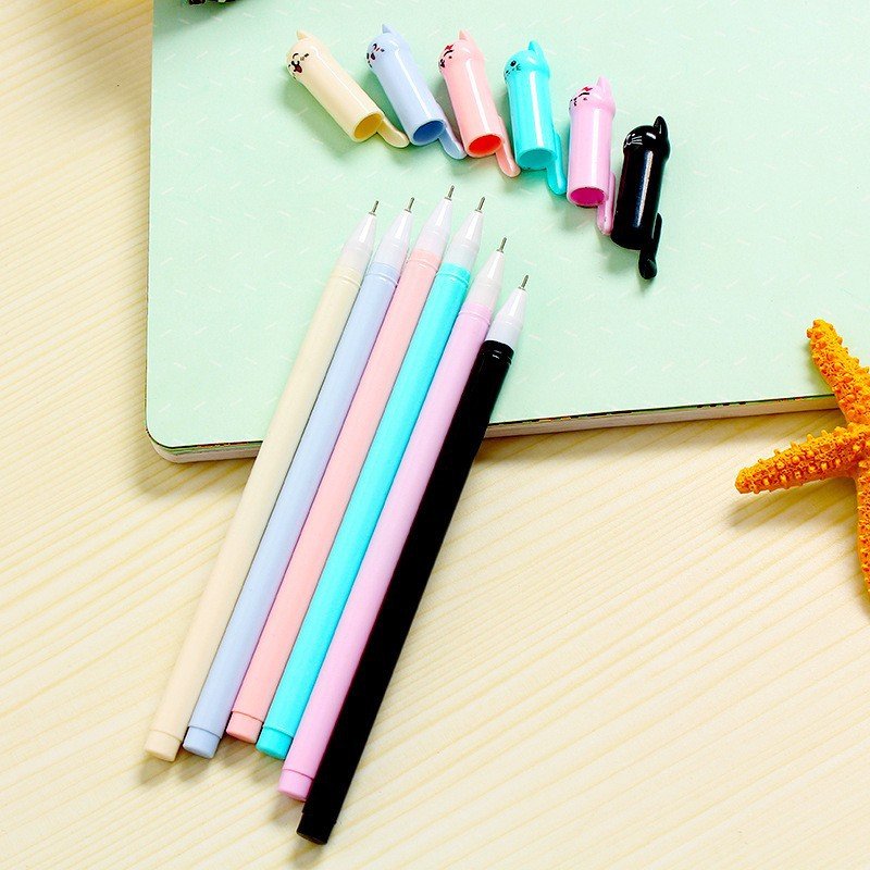 Back to school gifts Cute Kawaii Cat Gel Pen Cartoon Plastic Gel Pens For Writing Office School Supplies Korean stationary