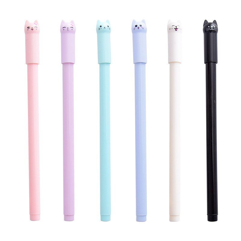 Back to school gifts Cute Kawaii Cat Gel Pen Cartoon Plastic Gel Pens For Writing Office School Supplies Korean stationary