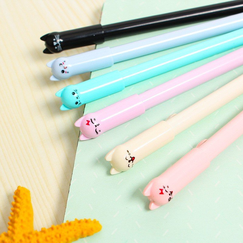 Back to school gifts Cute Kawaii Cat Gel Pen Cartoon Plastic Gel Pens For Writing Office School Supplies Korean stationary