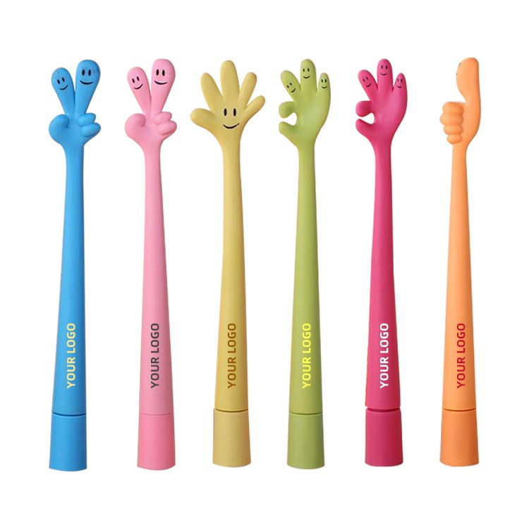 Funny Design Plastic Ballpoint Pen Finger Gesture Hand Shape Ballpoint Pen With Custom Logo For School Students