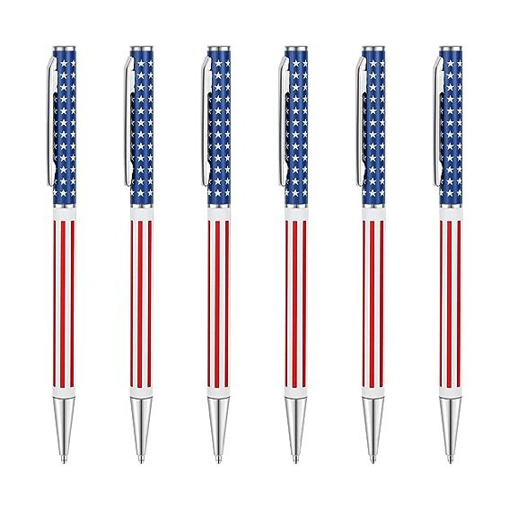 Logo custom personalized dubai flag slim stainless steel metal ballpoint pen