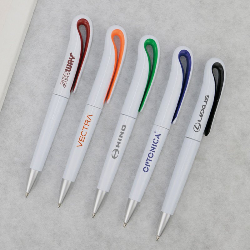 Best Selling Promotional Custom Logo Advertising Office Pink Green Orange Blue Plastic Ballpoint Pen For School Business Office