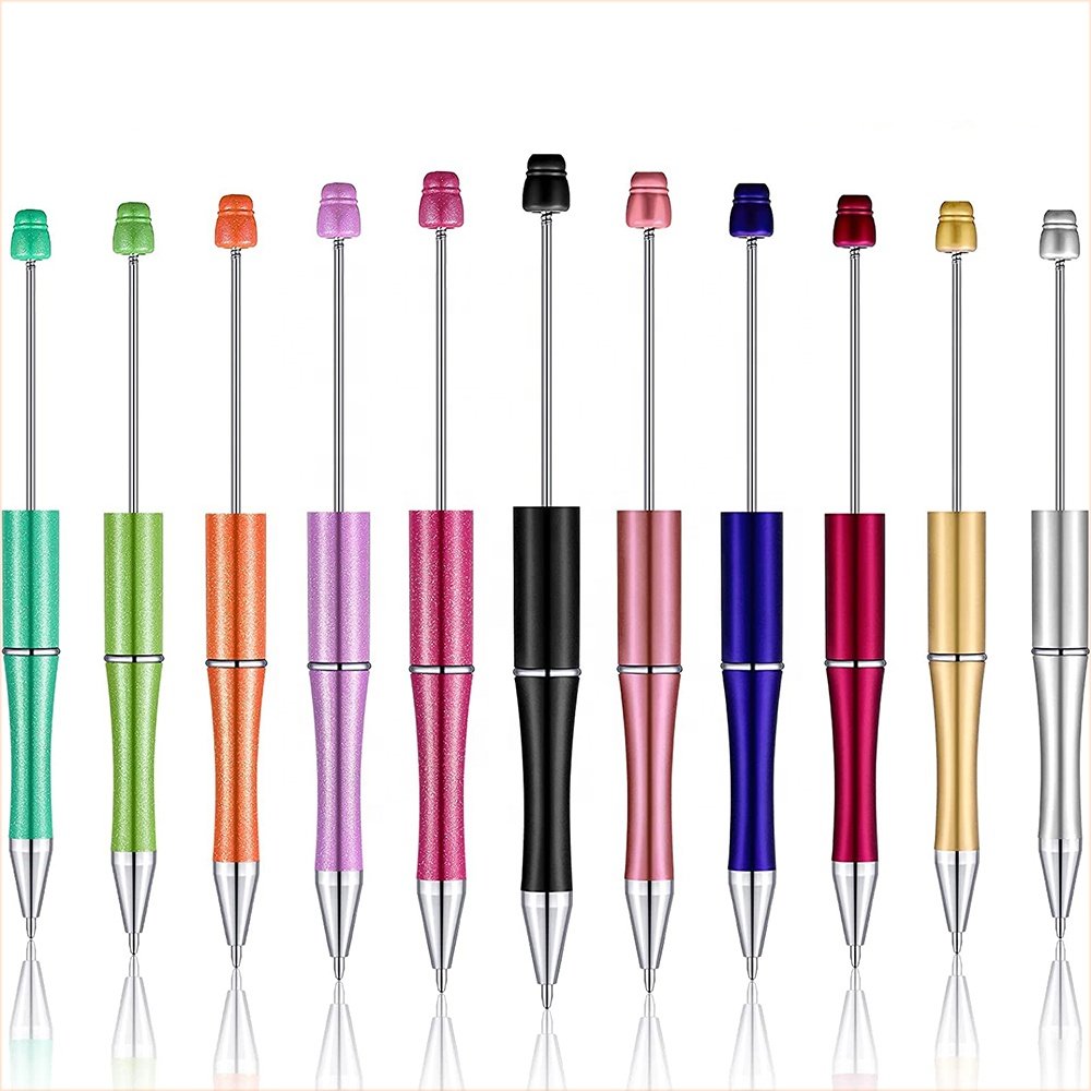 Wholesale Ballpoint Pens Black Ink DIY Personalized Gift School Office Writing Supplies Stationery Plastic Beaded Pens