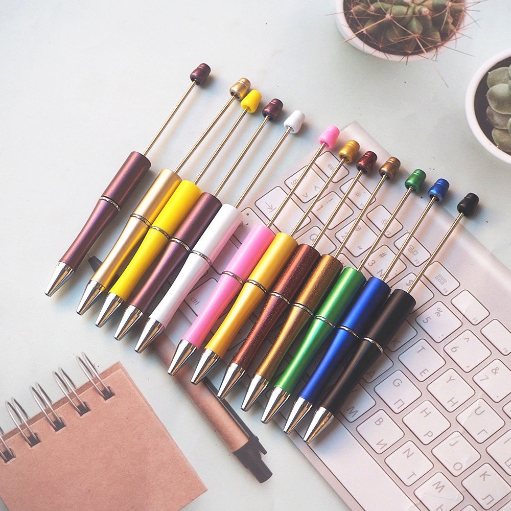 Wholesale Ballpoint Pens Black Ink DIY Personalized Gift School Office Writing Supplies Stationery Plastic Beaded Pens