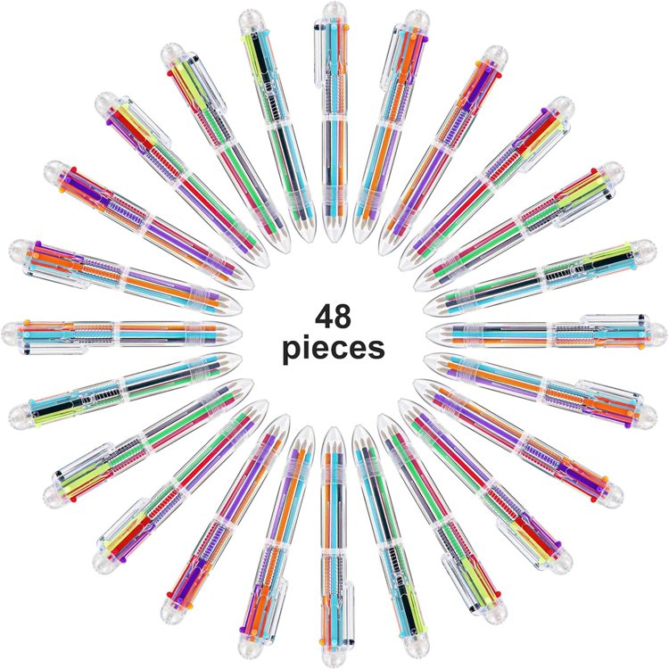 Manufacture Creative Transparent 6-color Ballpoint Pen Student Stationery Multi-color Changeable Pen
