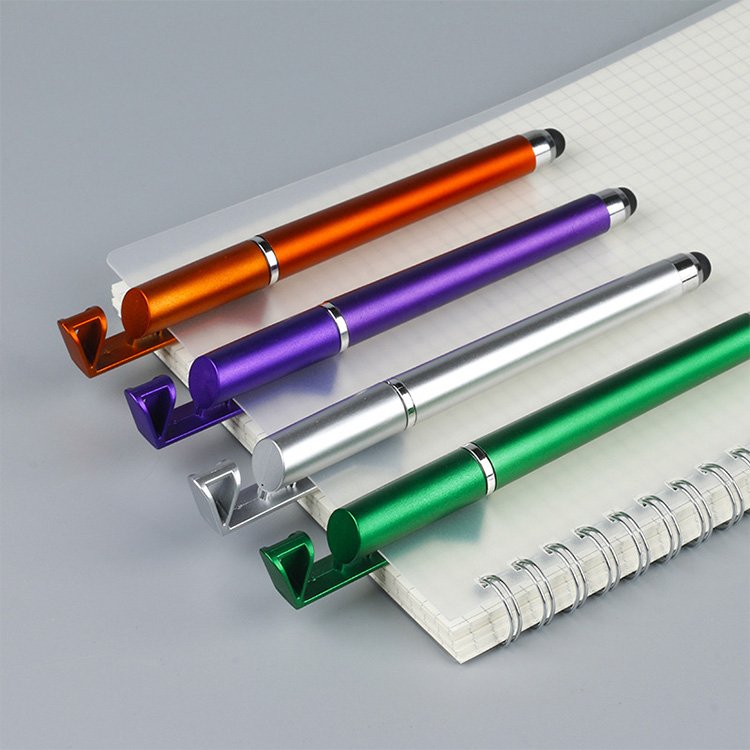 Custom Logo Multi Functional ballpoint pen phone holder pen with stylus QR code printing Ball pen