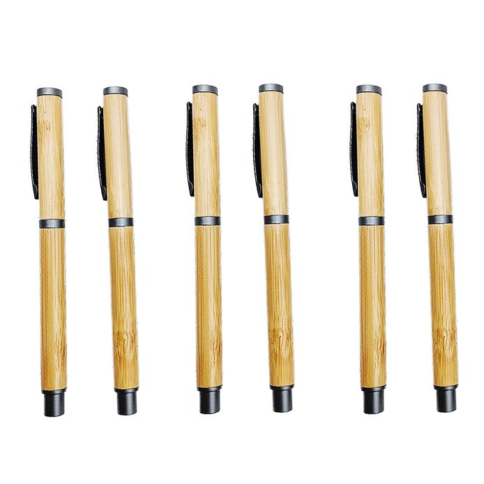 Customized Personalized Bamboo Ball Pen Office School Business pen Laser Blank Bamboo ballpoint pen with clip