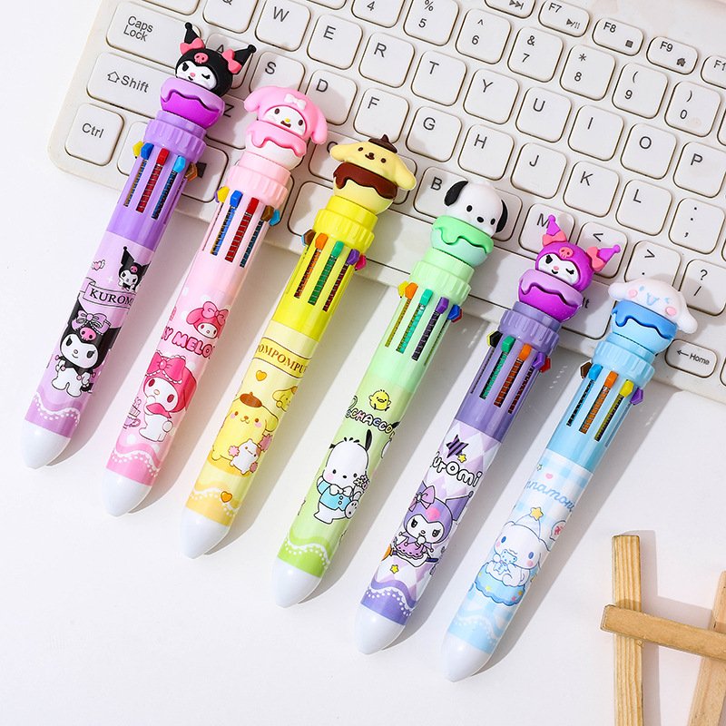 School Stationery Kuromi pen, 10 colors KT melody ballpoint pen, Cute KT Kuromi ballpoint pen