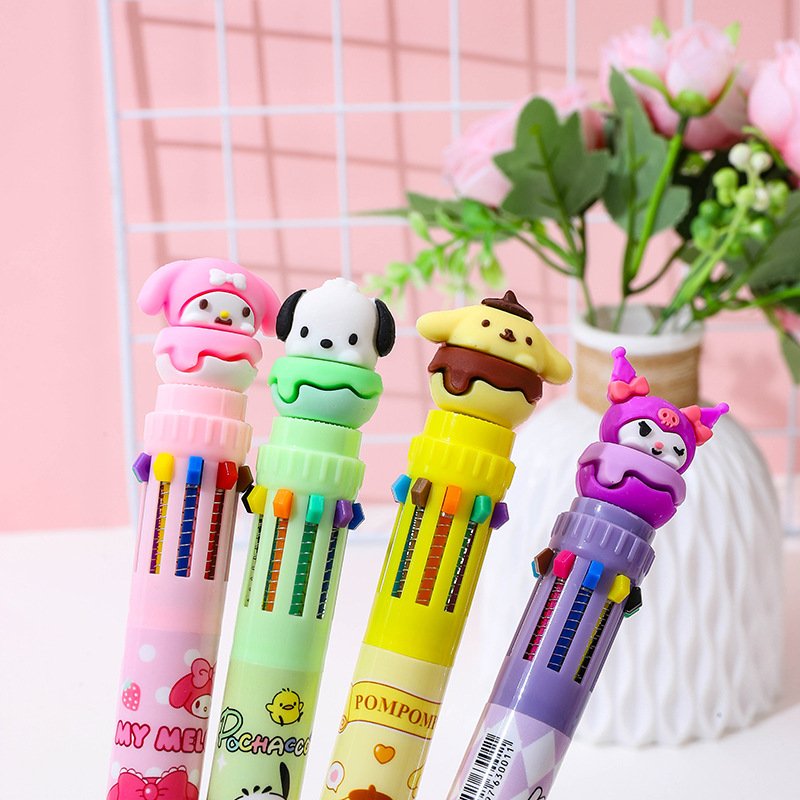 School Stationery Kuromi pen, 10 colors KT melody ballpoint pen, Cute KT Kuromi ballpoint pen