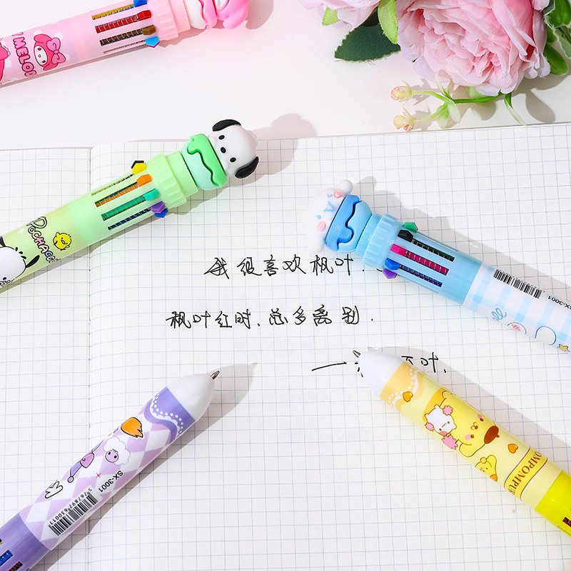School Stationery Kuromi pen, 10 colors KT melody ballpoint pen, Cute KT Kuromi ballpoint pen