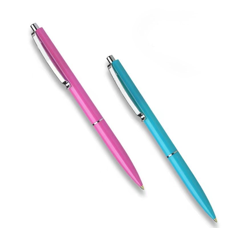 Colorful Simpy Brand Prom Biros Cheap Good Quality Advertising Metal Clip Plastic Barrel Ballpoint Pen with Custom Logo Imprint