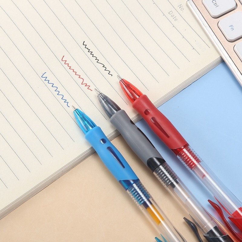 Durable Soft Touch Rubber Coated Smooth Writing Colored Ink Smooth 0.5mm Click Gel Pen
