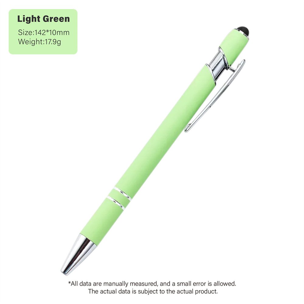 Custom Printing Logo Press Aluminum Ballpoint Pen with Stylus Tip Soft Touch Click Metal Pen 1.0mm Medium Point With Black Ink