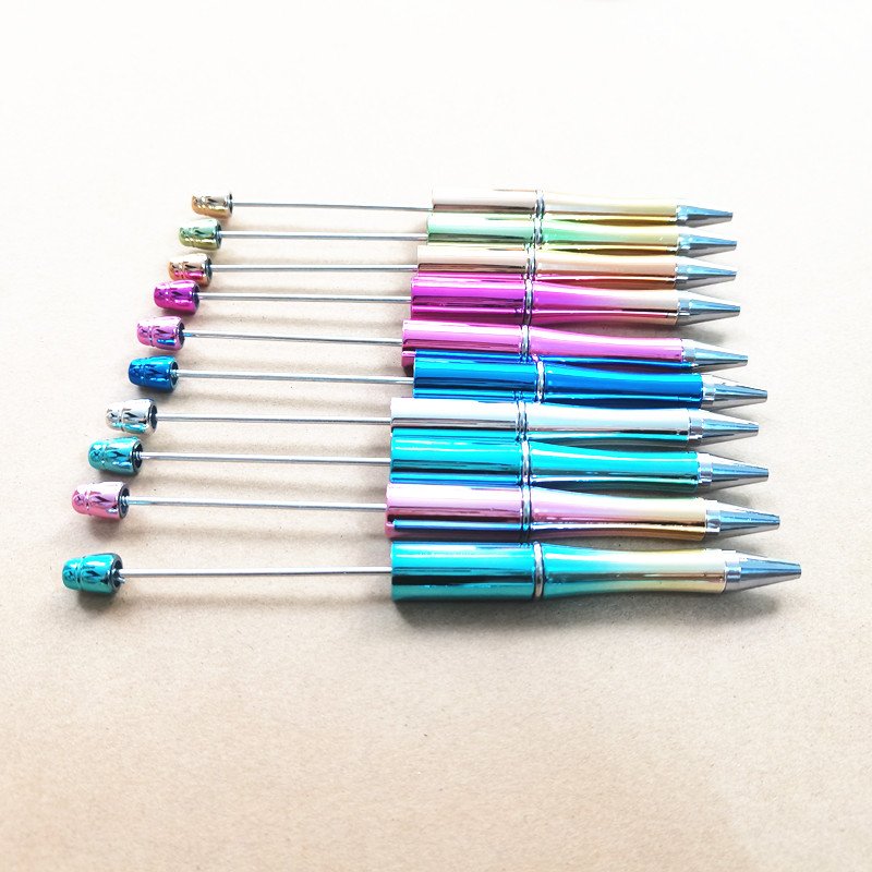 UV plastic DIY beadable pens Top Selling DIY Pens Personalized Jewelry Decorative Add A Bead Plastic Beadable Pen