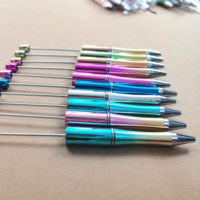 UV plastic DIY beadable pens Top Selling DIY Pens Personalized Jewelry Decorative Add A Bead Plastic Beadable Pen