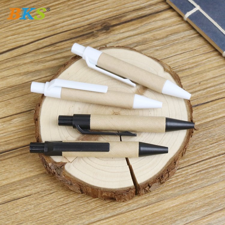 Recyclable Eco-friendly 1.0mm Kraft Paper Ballpoint Pen Custom Logo Promotional Pen with Custom Logo for Gifts