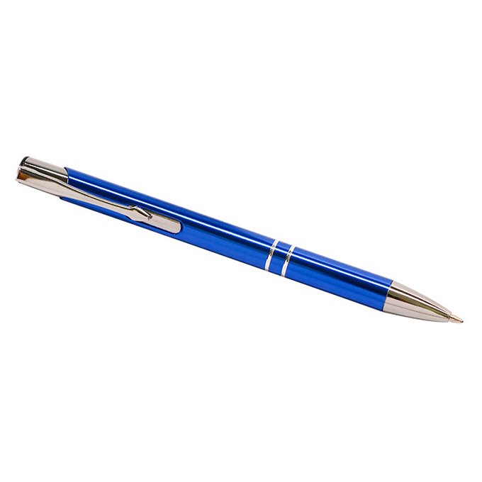 Popular Click Black Promotional Pen Aluminum Blue Ballpoint Pen with Custom Logo