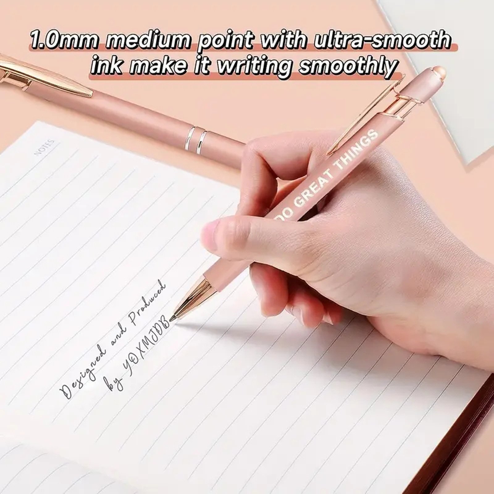 Stylus Pens for Touch Screens 6 Pack Rose Gold Inspirational Pens 1.0mm Medium Point BallPoint Pens Nurse Gifts