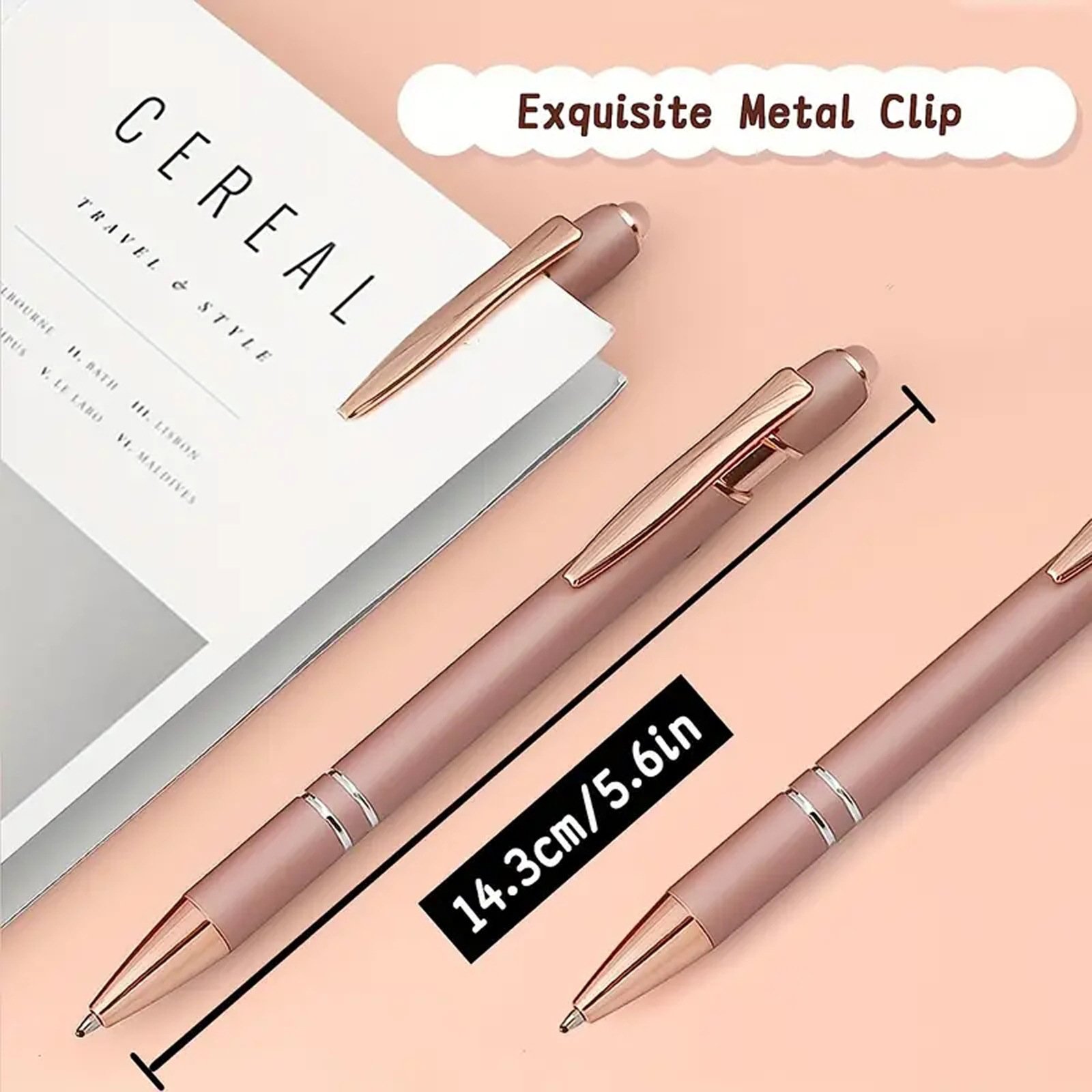 Stylus Pens for Touch Screens 6 Pack Rose Gold Inspirational Pens 1.0mm Medium Point BallPoint Pens Nurse Gifts