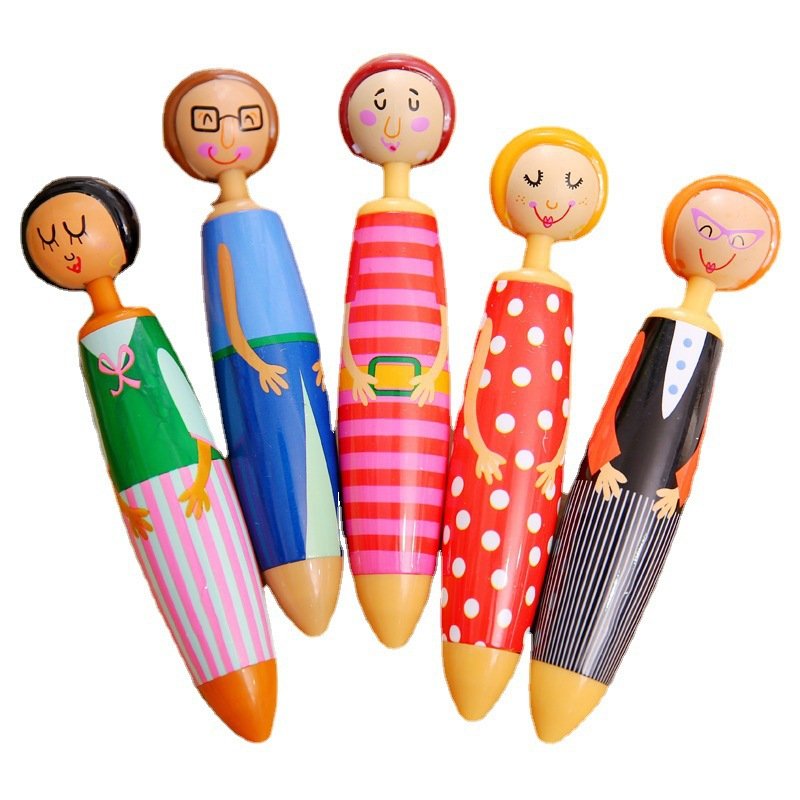 Factory Outlet Cartoon Wooden Dolls Advertising Creative Ballpoint Pens For Japanese Stationery wooden ballpoint pen