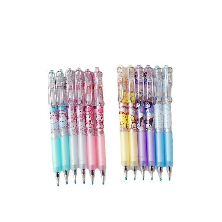 DHF154 Creative Sanrioed Cartoon Cute Metal Hook Press Pen Student High Value Gel Pen Personality Office Gift Pen Wholesale