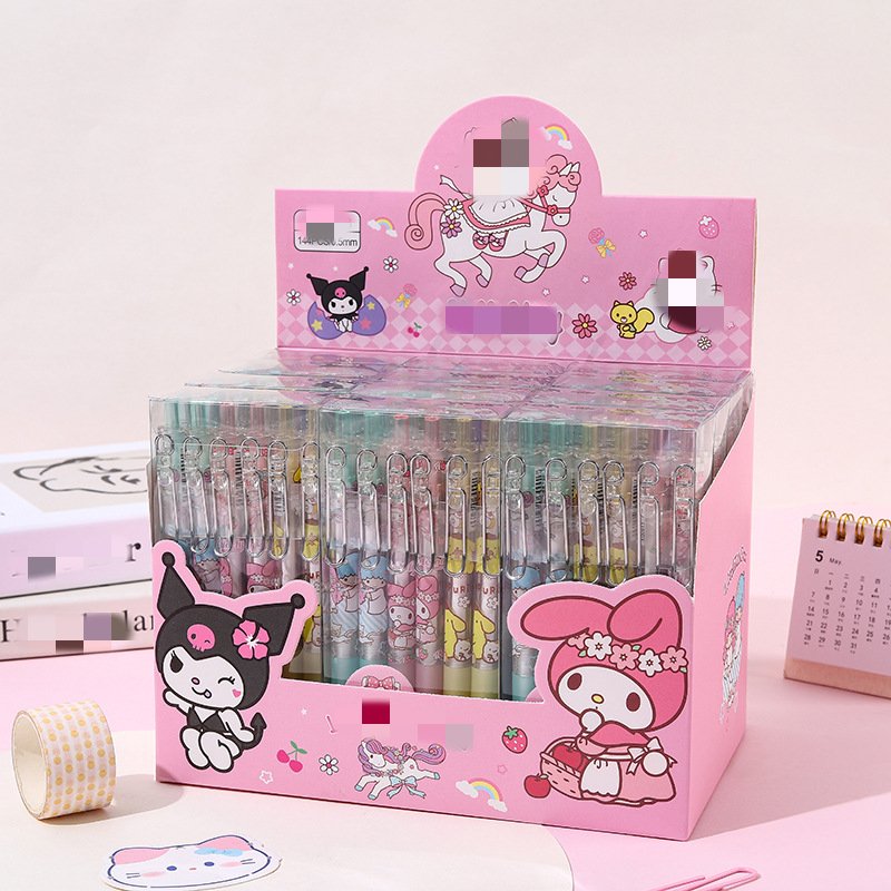 DHF154 Creative Sanrioed Cartoon Cute Metal Hook Press Pen Student High Value Gel Pen Personality Office Gift Pen Wholesale