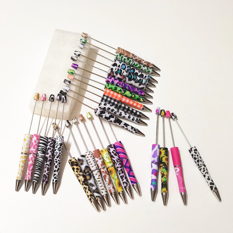 pattern Custom Ballpoint beaded pens bulk for Beads Diy Charms Cartoon Silicone Focal pen topper Beads For Pens Making bulk