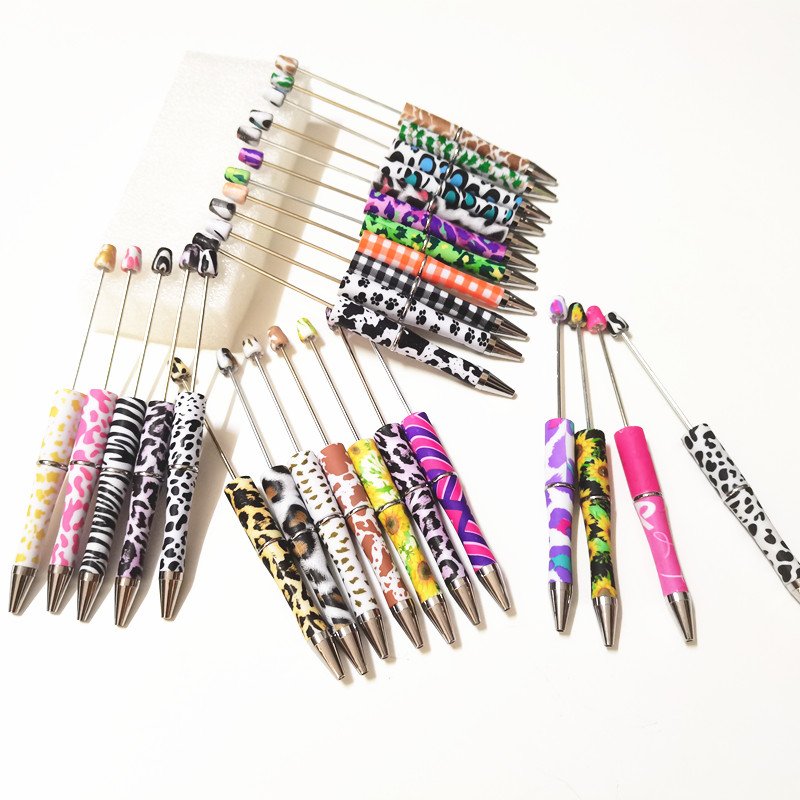 pattern Custom Ballpoint beaded pens bulk for Beads Diy Charms Cartoon Silicone Focal pen topper Beads For Pens Making bulk