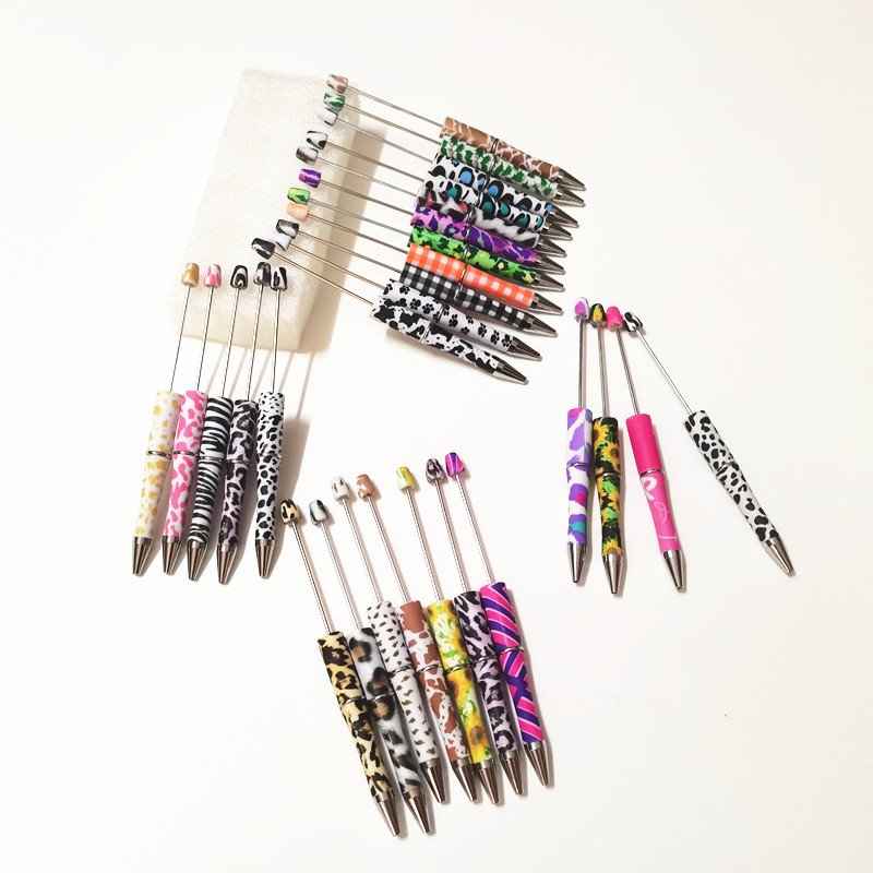 pattern Custom Ballpoint beaded pens bulk for Beads Diy Charms Cartoon Silicone Focal pen topper Beads For Pens Making bulk