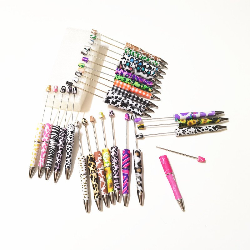 pattern Custom Ballpoint beaded pens bulk for Beads Diy Charms Cartoon Silicone Focal pen topper Beads For Pens Making bulk