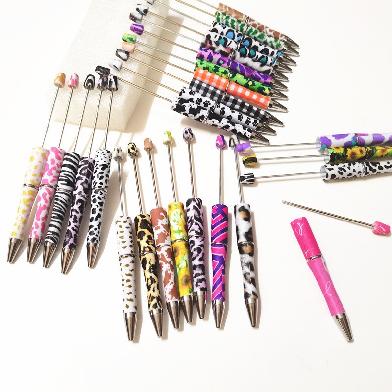 pattern Custom Ballpoint beaded pens bulk for Beads Diy Charms Cartoon Silicone Focal pen topper Beads For Pens Making bulk
