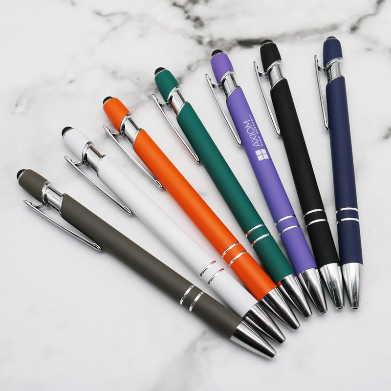 Rubber Metal Pens With Custom Logo Engraved Lasered Ballpoint Pen